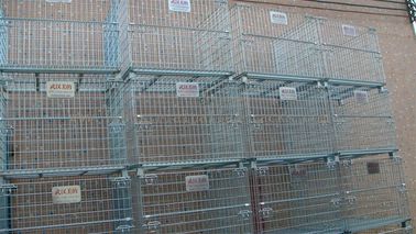 Penumpukan 4 Tier Wire Mesh Containers Collapsible Wire Cage Without Rack System