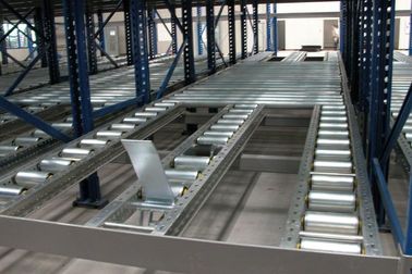 1000kg Distribusi logistik central gravity flow racks dengan roller track, disesuaikan