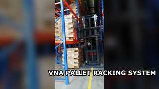 Sistem Rak Pallet Lorong Sangat Sempit (VNA) Penyimpanan Kepadatan Tinggi untuk Ruang Angkasa Maksimum