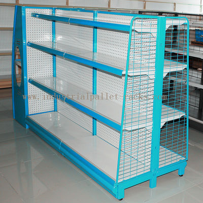 Beli Rak Gondola Rak Ringan Blue Light Dengan Sisi Wire Mesh atau Steel Board pembuatan online