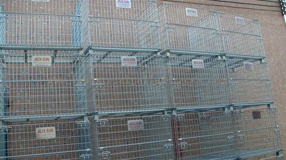 Beli Penumpukan 4 Tier Wire Mesh Containers Collapsible Wire Cage Without Rack System pembuatan online