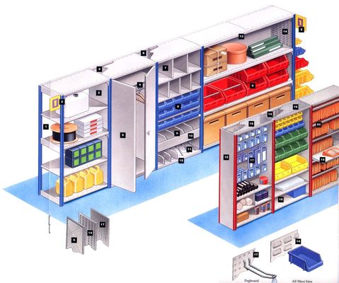 Beli Rak Tugas Ringan Penyimpanan Bagian Kecil Industri Dengan Selesai Galvanis pembuatan online